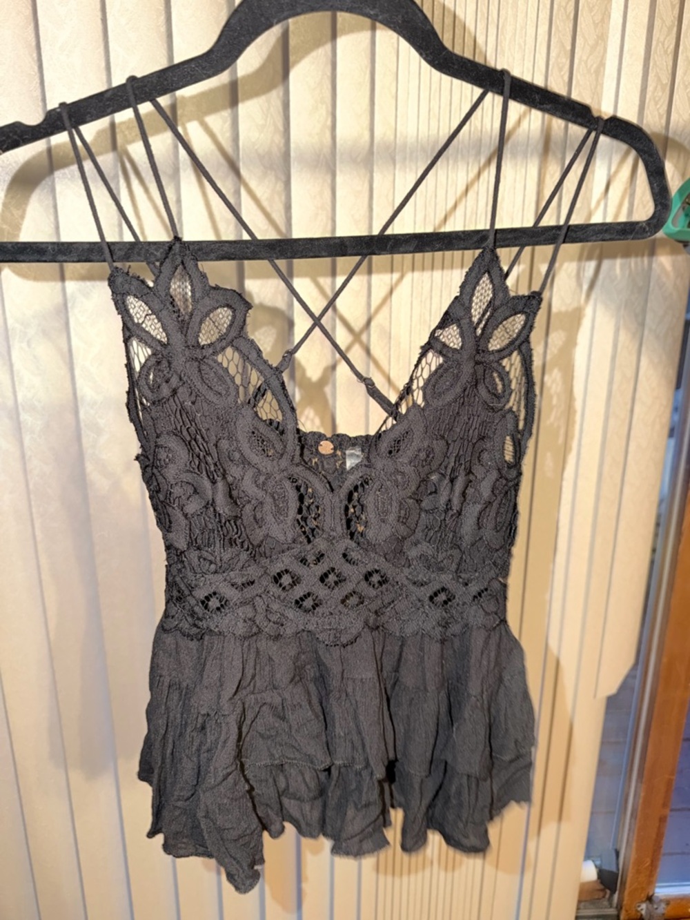Free People Lace Crochet Flowy Babydoll Tank Top
